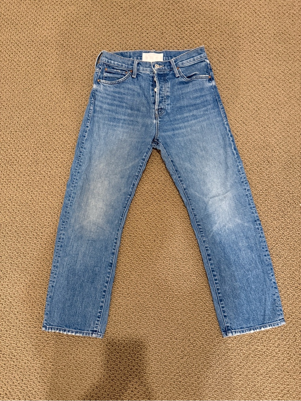 MOTHER Denim Jeans in Light Blue Washed Denim